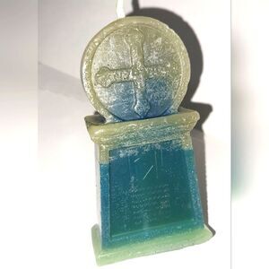 Hand crafted limited edition tombstone candle from our spooky candle collection